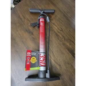 BELL SPORTS NEW 7076435 Red 100 PSI Steel Air Attack Long Barrel Floor Bike Pump
